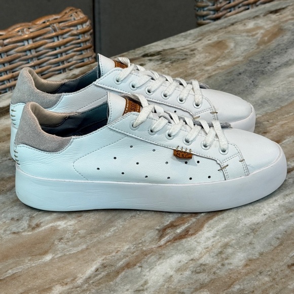Women’s MUSSE & CLOUD Margot white leather sneakers- Size 10 - Picture 6 of 10